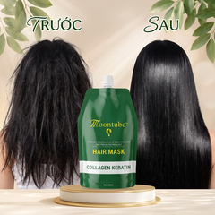 Hấp túi Moontube Collagen siêu mềm mượt hỗ trợ phục hồi tóc hư tổn 500ml