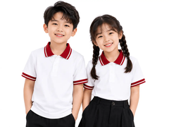Áo Polo Trắng Phối Cổ Đỏ Đô Sọc Be