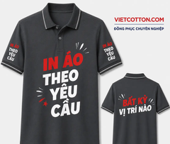 Áo Polo Xám Đậm Phối Cổ Sọc Xám Chì