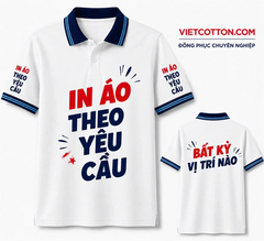 Áo Polo Trắng Phối Cổ Navy 2 Sọc Xanh Biển
