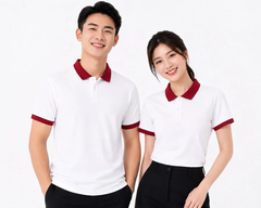 Áo Polo Trắng Phối Cổ Đỏ Đô