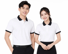 Áo Polo Trắng Phối Cổ Đen