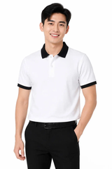 Áo Polo Trắng Phối Cổ Đen
