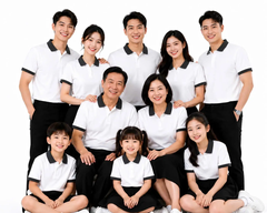 Áo Polo Trắng Phối Cổ Xám Đậm
