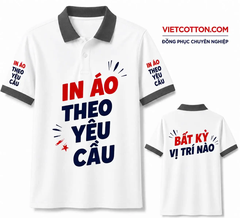 Áo Polo Trắng Phối Cổ Xám Đậm