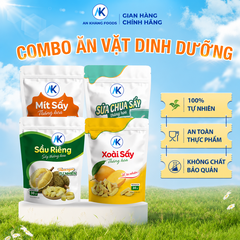 Combo ăn vặt dinh dưỡng không đường xoài, mít, sầu riêng, sữa chua sấy thăng hoa AnKhang Foods
