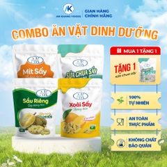 Combo ăn vặt dinh dưỡng không đường xoài, mít, sầu riêng, sữa chua sấy thăng hoa AnKhang Foods