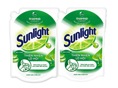 2 túi nước rửa chén Sunlight thiên nhiên lô hội 1.9 lít