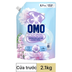 Nước giặt OMO cửa trước hoa Linh Lan và Vani trắng túi 2.1kg
