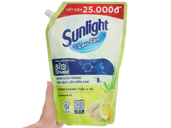 Nước lau sàn Sunlight bioshield hương chanh yuzu và sả chai 1kg
