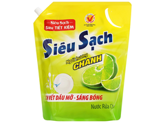 Nước rửa chén Lix siêu sạch hương chanh túi 3.13 lít