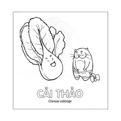 Tô màu cùng mèo thông thái - Rau củ