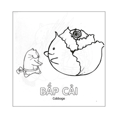 Tô màu cùng mèo thông thái - Rau củ