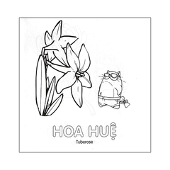 Tô màu cùng mèo thông thái - Hoa