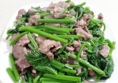 Trâu xào rau muống
