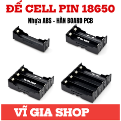 Đế Khay Pin 18650 Chân Hàn Board Mạch PCB Loại 1 Cell / 2 Cell / 3 Cell / 4 Cell Nhựa ABS Cao Cấp Đầu Cực Mạ Niken - Vĩ Gia Shop