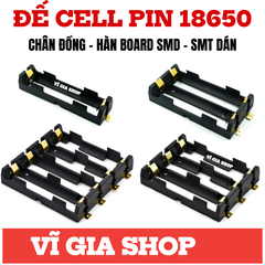 Đế Khay Pin 18650 Chân Đồng Hàn Dán Bề Mặt SMD SMT Loại 1 Cell / 2 Cell / 3 Cell / 4 Cell Nhựa ABS Cao Cấp - Vĩ Gia Shop