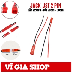 Cặp Jack Nối JST 2P Đực - Cái Dây 22AWG (20cm / 30cm) - VĨ GIA SHOP