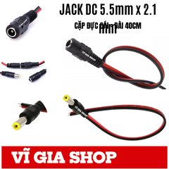 Jack Nối DC Cặp Đực - Cái 5.5mm x 2.1mm Dây Dài 20cm - Vĩ Gia Shop