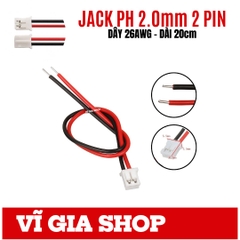 Jack Nối PH 2.0mm 2P Kèm Dây Đơn 20cm 26AWG - Vĩ Gia Shop