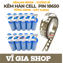 Kẽm Xéo Hàn Cell 18650 - Rộng 23mm - Dày 0.2mm | Vĩ Gia Shop