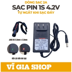 Sạc 1S 4.2V Dòng sạc 2A - Có đèn báo sạc và tự ngắt khi sạc đầy