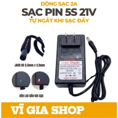 Sạc 5S 21V Dòng sạc 2A - Có đèn báo sạc và tự ngắt khi sạc đầy