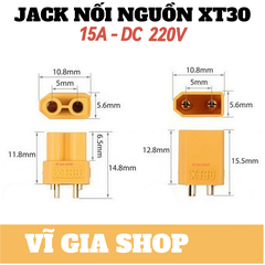 Cặp Jack nối XT30 - XT60 - Lõi đồng mạ vàng - Cặp Đực Cái