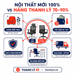 Nội Thất Mới 100% Và Hàng Thanh Lý 70–90%: Nên Chọn Loại Nào?