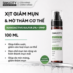 Xịt giảm mụn và mờ thâm cơ thể Exfoliating Body Spray 100ml