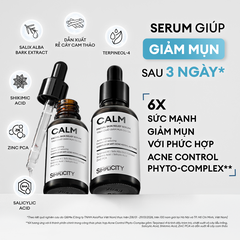 Combo serum Calm & Vital giảm mụn sáng da mờ thâm cho nam BHA + Peptide + 5% Niacinamide 30ml