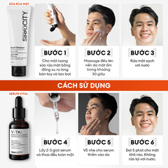 Combo Brightening Duo dưỡng trắng mờ thâm tiết kiệm: Sữa rửa mặt 100g & Serum Vital 30ml