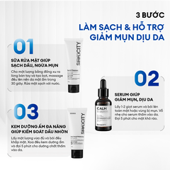 Combo Acne Trio chăm da dầu mụn: Sữa rửa mặt 100g, Serum Calm 30ml, Kem dưỡng ẩm 80g