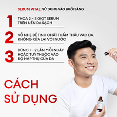 Combo serum Calm & Vital giảm mụn sáng da mờ thâm cho nam BHA + Peptide + 5% Niacinamide 30ml
