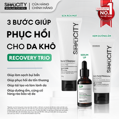 Combo Recovery Trio chăm sóc phục hồi da: Sữa rửa mặt 100g, Serum UP 30ml, Kem dưỡng ẩm 80g