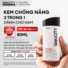 [HSD 9/2027] Kem chống nắng Men Stay Simplicity 3-in-1 Invisible Sunscreen 80ml (2025)