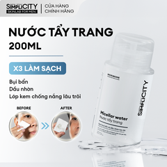 Nước tẩy trang Micellar water sạch bụi bẩn và dầu nhờn tức thì 200ml