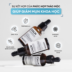 Serum Calm giảm mụn kiềm dầu BHA + Phức hợp thảo mộc 30ml