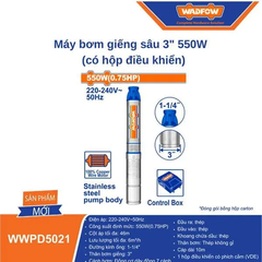 Máy bơm giếng sâu 3"  750W  (có hộp điều khiển) Wadfow WWPD5031