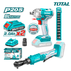 Bộ combo máy siết buloong TIWLI2038 & TDRLI206015 dùng pin 20V-TOTAL-TOSLI23043