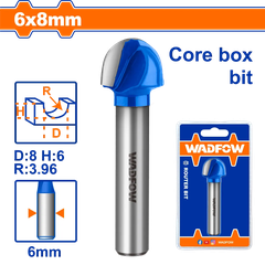 Mũi phay gỗ đầu tròn 6x6x8mm Wadfow  WRG8402