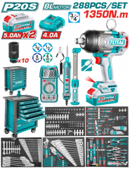 Bộ 288 món trong tủ xe đẩy đựng công cụ-TOTAL-THPTCS82882