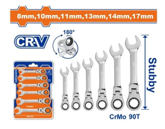 Bộ 6 cờ lê miệng vòng 2 chiều lắc léo-Wadfow WSP7406