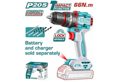 Máy khoan búa không chổi than dùng pin 20V (không kèm pin & sạc)-TOTAL-TIDLI206681