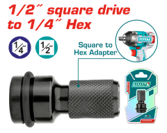 Đầu chuyển đổi vuông 1/2" sang lục giác 1/4"-TOTAL-TAC60501