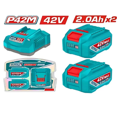 Bộ 2 pin Lithium 42V/ 2.0Ah và 1 sạc 42V-TOTAL-TFBCPM20221