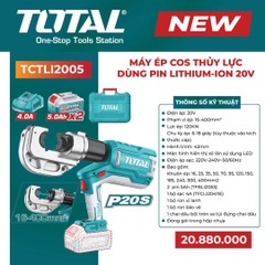 Máy ép cos thủy lực dùng pin Lithium-Ion 20V -TOTAL-TCTLI2005