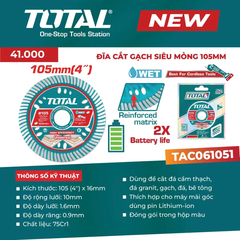 Đĩa cắt gạch siêu mỏng 105mm-TOTAL-TAC061051