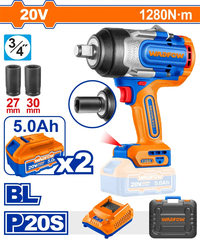 Máy siết bu lông dùng pin 20V-1280Nm (không chổi than) Wadfow  WCD1B128