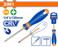 Tua vít dẹp & bake 1/4"x130mm 2 trong 1 -Wadfow WSS45M3